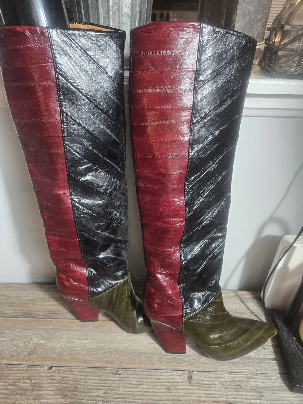 Tory Burch LILA 90MM Eel Leather Tri Color Boot